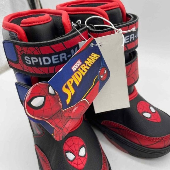Marvel NWT Toddler 8 Spiderman Light Up Insulated Hook & Loop Winter Snow Boots - Picture 12 of 12